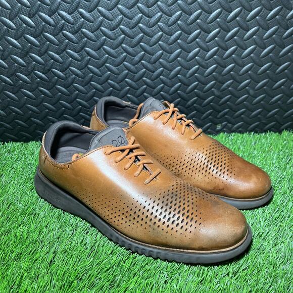 Cole Haan ZeroGrand 2.0 Brown Wingtip Oxford Lined C25351 Mens Size 9.5 - Picture 1 of 7